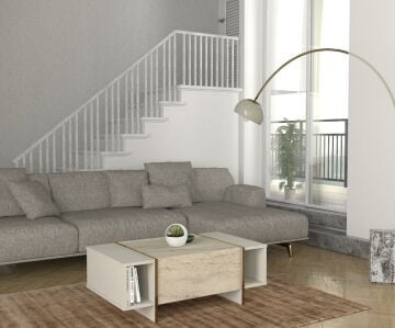 Dekorister Exclusive Veyron Orta Sehpa Kumtaşı-Traverten