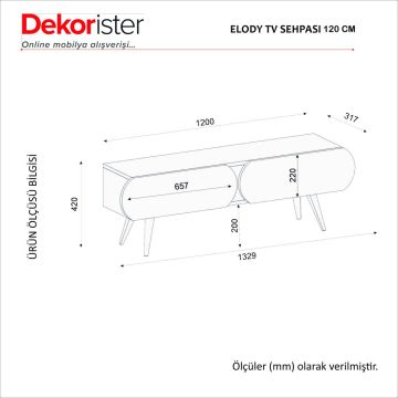 Dekorister Elody Tv Ünitesi 120 cm Beyaz - Sepet