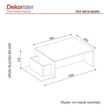 Dekorister Pot Orta Sehpa Beyaz-Cordoba