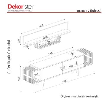 Dekorister Oltre Tv Ünitesi Ceviz - Siyah