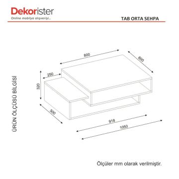 Dekorister Tab Orta Sehpa Beyaz-Kırmızı