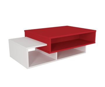 Dekorister Tab Orta Sehpa Beyaz-Kırmızı