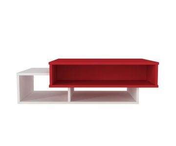 Dekorister Tab Orta Sehpa Beyaz-Kırmızı