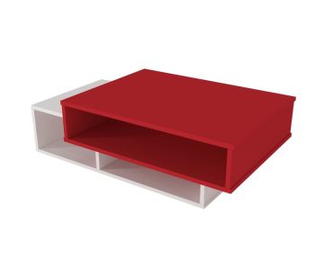 Dekorister Tab Orta Sehpa Beyaz-Kırmızı