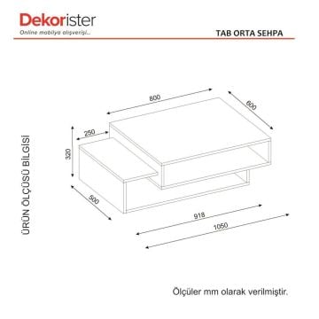 Dekorister Tab Orta Sehpa Beyaz-Ceviz