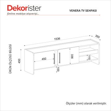 Dekorister Venera Tv Sehpası Kumtaşı - Senkronsiyah 150 cm