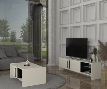 Dekorister Venera Tv Sehpası Kumtaşı - Senkronsiyah 150 cm