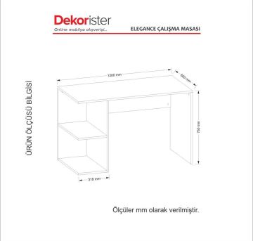Dekorister Elegance Çalışma Masası Beyaz-Ceviz