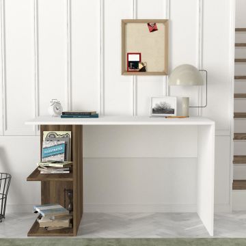 Dekorister Elegance Çalışma Masası Beyaz-Ceviz