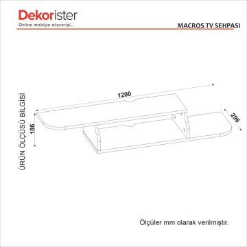 Dekorister Macros Tv Sehpası Beyaz 120 cm