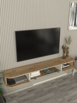 Dekorister Cross Tv Sehpası Sepet - Kumtaşı 150 cm