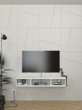 Dekorister Bask Tv Sehpası Beyaz 120 cm