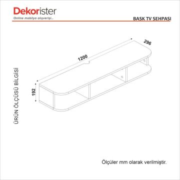 Dekorister Bask Tv Sehpası Beyaz 120 cm