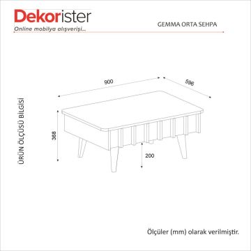 Dekorister Gemma Orta Sehpa Sepet - Siyah