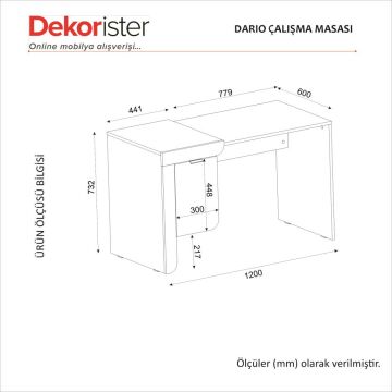 Dekorister Dario Çalışma Masası Sepet - Beyaz