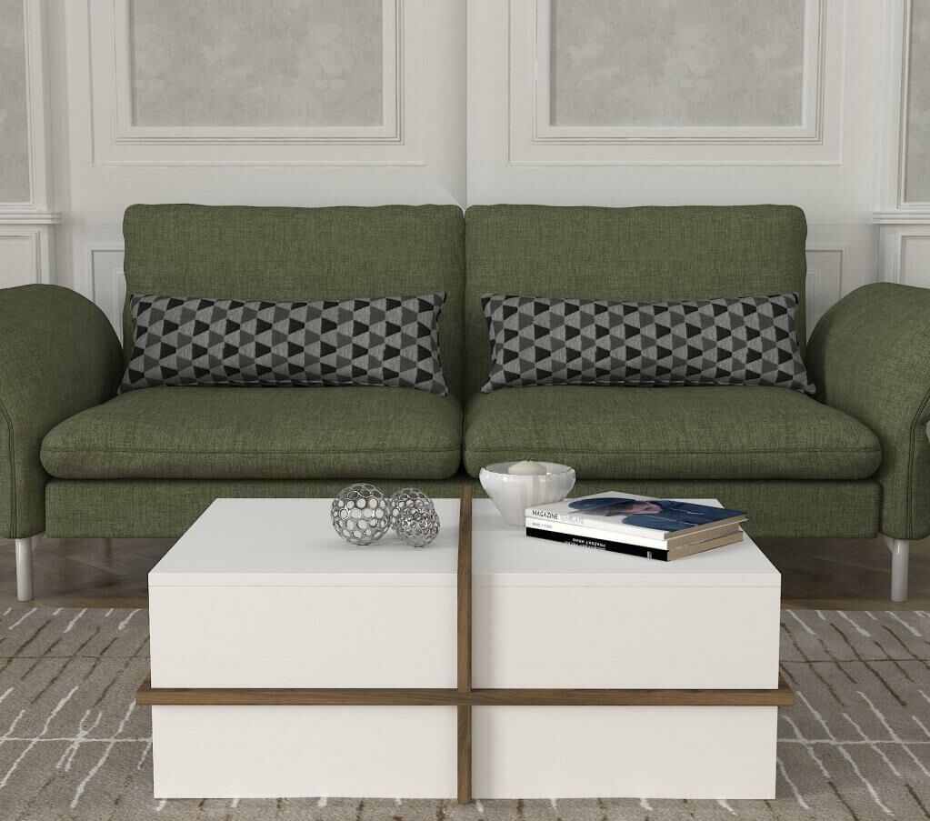 Dekorister Plus Orta Sehpa BEYAZ-CEVİZ
