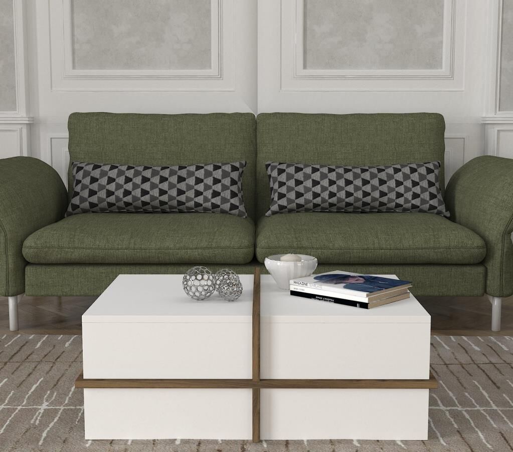 Dekorister Plus Orta Sehpa BEYAZ-CEVİZ