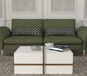 Dekorister Plus Orta Sehpa BEYAZ-CEVİZ
