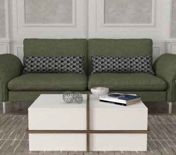 Dekorister Plus Orta Sehpa BEYAZ-CEVİZ