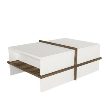Dekorister Plus Orta Sehpa BEYAZ-CEVİZ