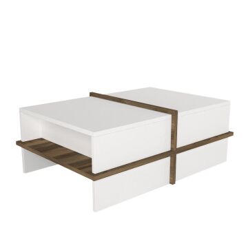 Dekorister Plus Orta Sehpa BEYAZ-CEVİZ