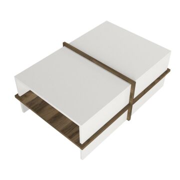 Dekorister Plus Orta Sehpa BEYAZ-CEVİZ