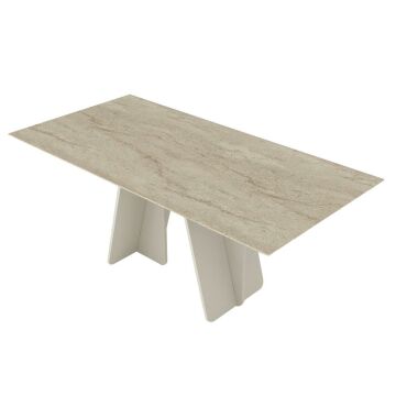 Dekorister Sevilla Yemek Masası Kumtaşı - Traverten 180cm