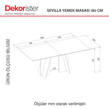Dekorister Sevilla Yemek Masası Kumtaşı - Traverten 180cm