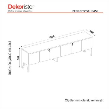 Dekorister Pedro Tv Sehpası Antrasit - Rota 180cm
