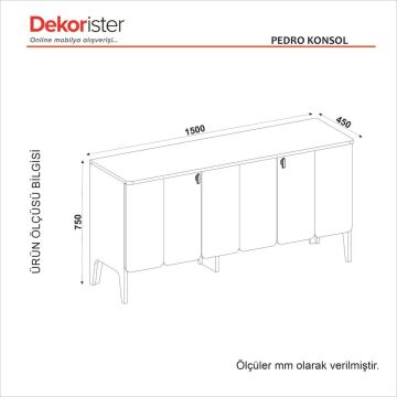Dekorister Pedro Konsol Antrasit - Rota 150cm