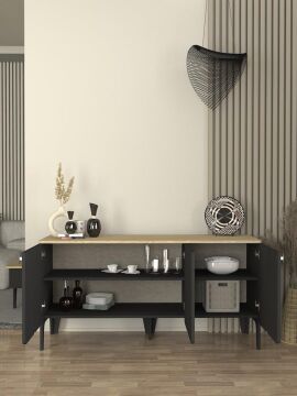 Dekorister Pedro Konsol Antrasit - Rota 150cm