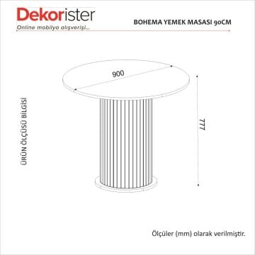 Dekorister Bohema Yemek Masası Aytaşı - Sepet 90cm