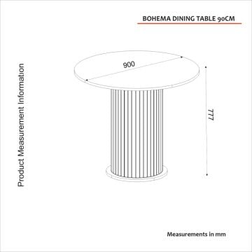 Dekorister Bohema Yemek Masası Aytaşı - Sepet 90cm