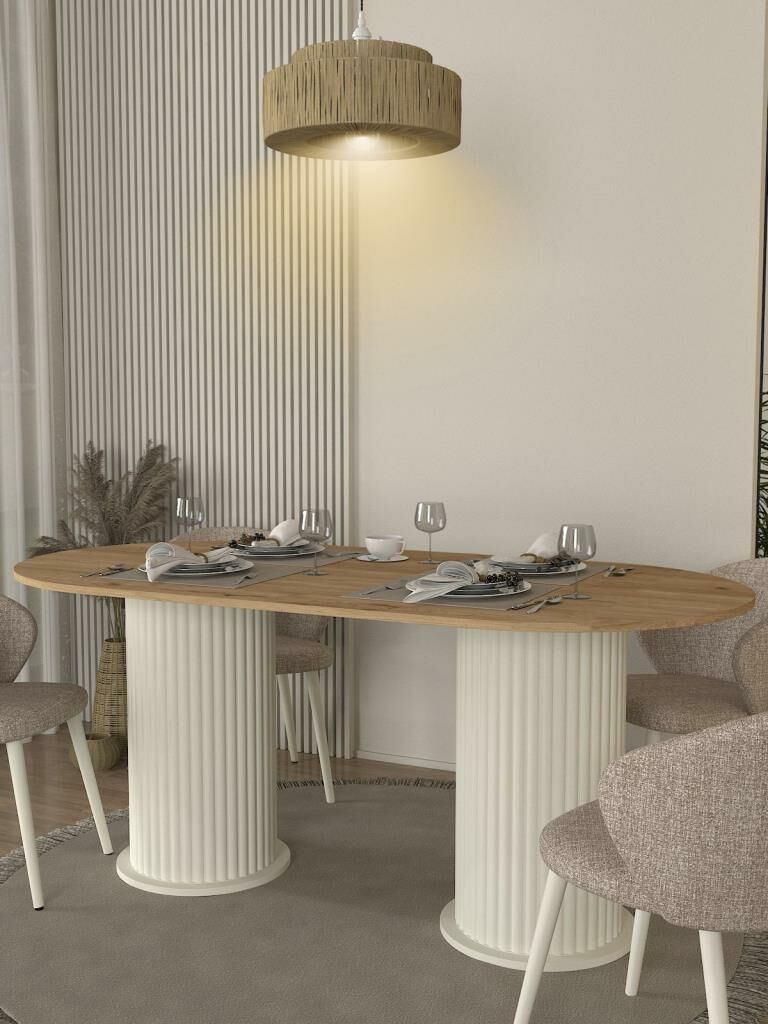 Dekorister Bohema Yemek Masası Aytaşı - Sepet 180cm