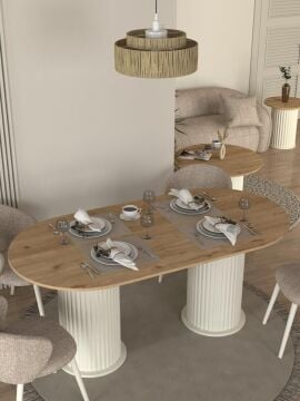 Dekorister Bohema Yemek Masası Aytaşı - Sepet 180cm