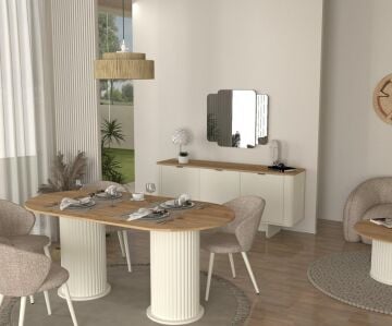 Dekorister Bohema Yemek Masası Aytaşı - Sepet 180cm