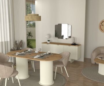 Dekorister Bohema Yemek Masası Aytaşı - Sepet 180cm