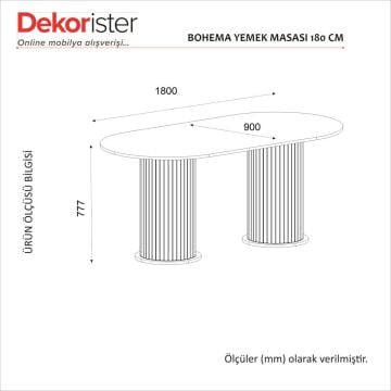 Dekorister Bohema Yemek Masası Aytaşı - Sepet 180cm