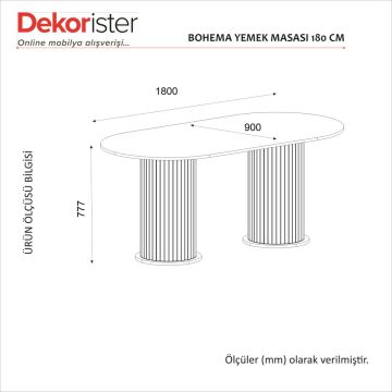 Dekorister Bohema Yemek Masası Aytaşı - Sepet 180cm