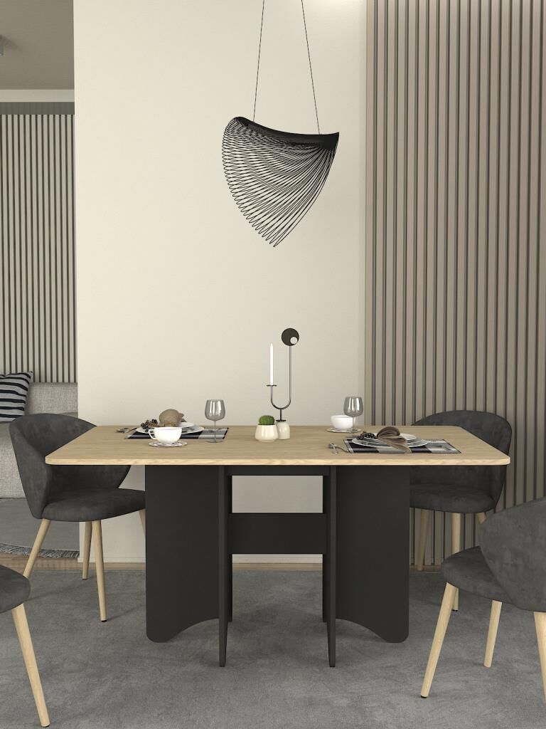 Dekorister Pedro Yemek Masası Antrasit - Rota 150cm