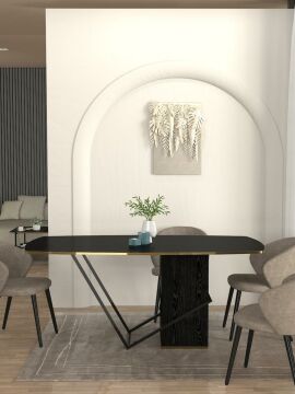 Dekorister Drada Yemek Masası Senkronsiyah 180cm