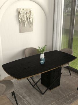 Dekorister Drada Yemek Masası Senkronsiyah 180cm