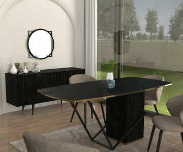 Dekorister Drada Yemek Masası Senkronsiyah 180cm