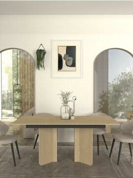 Dekorister Lava Yemek Masası Rota - Antrasit 180cm