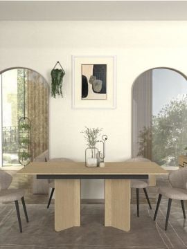 Dekorister Lava Yemek Masası Rota - Antrasit 180cm