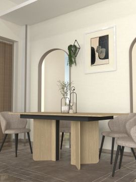 Dekorister Lava Yemek Masası Rota - Antrasit 180cm