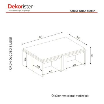 Dekorister Chest Orta Sehpa Beyaz-Cordoba