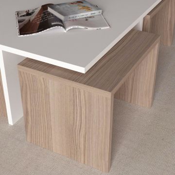 Dekorister Chest Orta Sehpa Beyaz-Cordoba