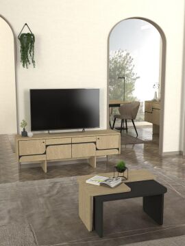 Dekorister Lava Tv Sehpası Rota - Antresit 150cm