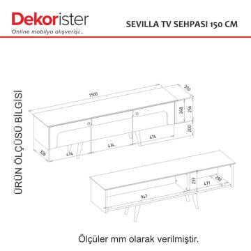 Dekorister Sevilla Tv Sehpası Kumtaşı - Traverten 150cm